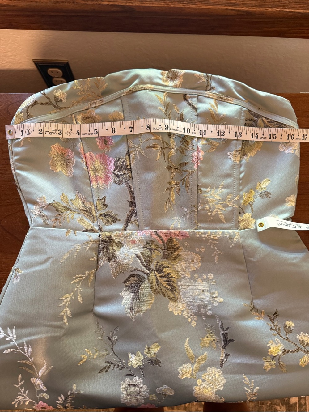 Lulus Strapless Sage Floral Jacquard Mini Dress NWT Size M - Picture 7 of 10